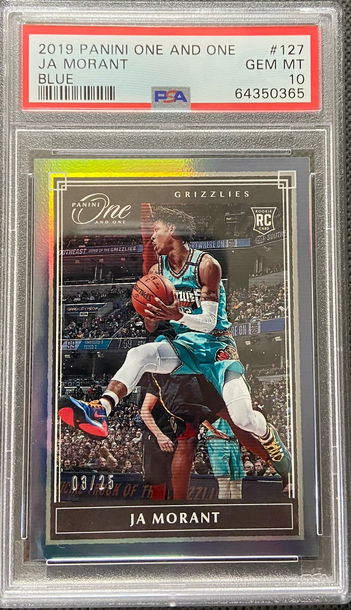 2019 Panini One and One Ja Morant Blue 03/25 PSA 10