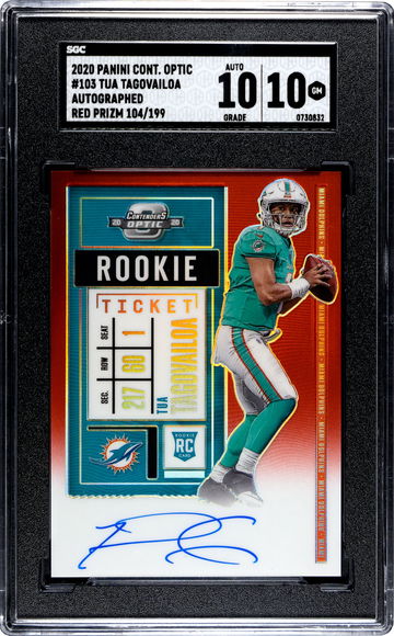Tua Tagovailoa Optic Contenders Red Prizm SGC 10