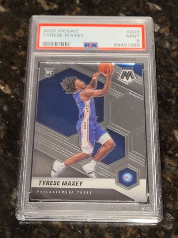 Tyrese Maxey Philadelphia 76ers 2020-21 Mosaic Rookie Card #203 PSA 9 MINT