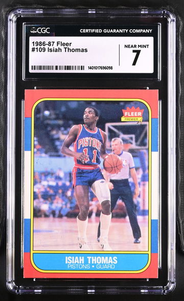 1986-87 Fleer Isiah Thomas #109 RC CGC 7