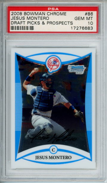 JESUS MONTERO 2008 BOWMAN CHROME DRAFT PICKS & PROSPECTS YANKEES PSA 10 GEM MT