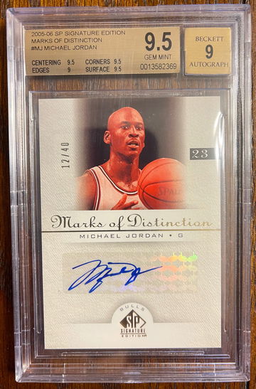 2005-2006 SP Marks of Distinction Michael Jordan auto BGS 9.5/9 autograph 