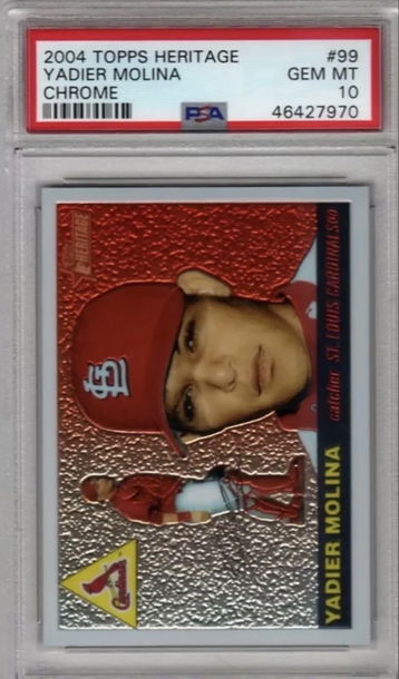 2004 Topps Heritage Yadier Molina Chrome Rookie Card RC /1955 PSA 10 Gem Mint *pop 4