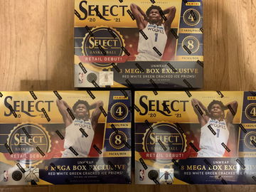 3 x 2020-21 Panini Select NBA Mega Boxes