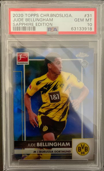 2020 Topps Chrome Sapphire Bundesliga Jude Bellingham PSA 10
