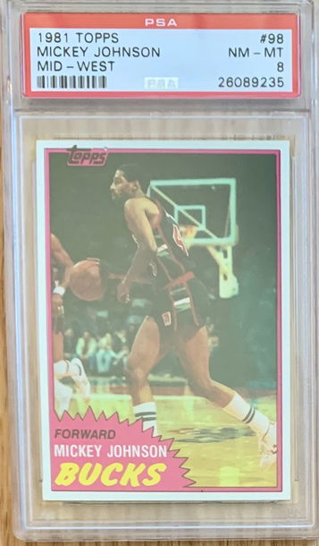 1981 Topps Basketball Card Mickey Johnson MID WEST #98 - Graded PSA 8 NM MT.  🔥