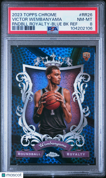 2023 Topps Chrome Roundball Royalty Victor Wembanyama #RR26 Rndbll Royalty-Blue Bk Ref PSA 8