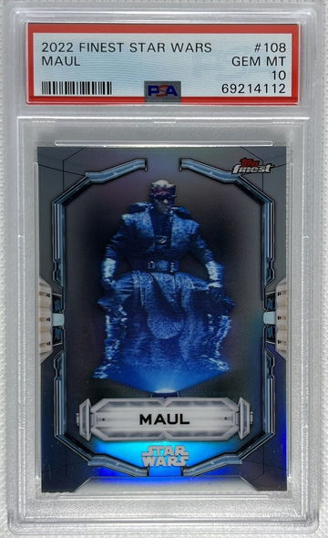 2022 Topps Finest Star Wars Extended Base Set Darth Maul #108 Refractor SP PSA 10 Gem Mint