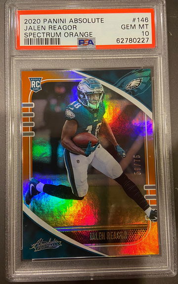 2020 Panini Illusions Jalen Raeger Orange Spectrum #/75 PSA 10 Gem Mimt Rookie RC Eagles