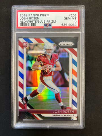 2018 Panini Prizm - Josh Rosen - Rookie Red White Blue Prizm - PSA 10 Gem Mint