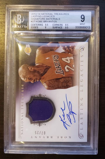2013-14 Panini National Treasures Kobe Bryant Auto Autograph Jersey BGS 9