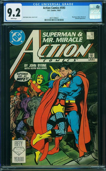 ACTION COMICS #593, CGC 9.2 NM-