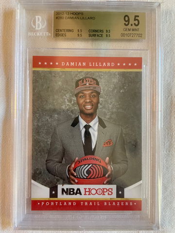 2012-13 Panini NBA Hoops Damian Lillard RC BGS 9.5 True Quad Gem