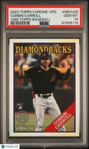 Corbin Carroll RC 2023 Topps Chrome Update 1988 PSA 10 Arizona Diamondbacks