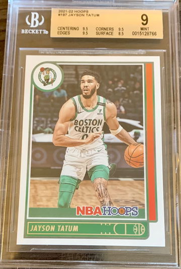 2021-22 Panini NBA Hoops #197 Jayson Tatum. Graded BGS 9 MINT.  Boston Celtics ☘️