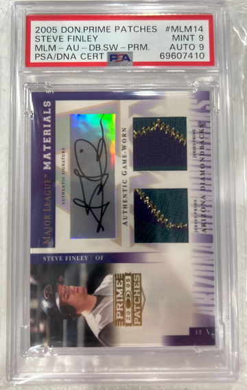 2005 Don. Prime Patches Steve Finley MLM-AU-DB.SW-PRM PSA 9 Auto 9