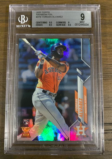 YORDAN ALVAREZ 2020 Topps Series 1 RC #276 Rainbow Foil Rookie BGS 9 MINT
