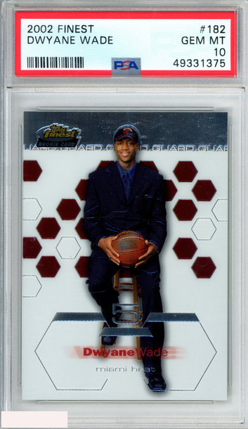 2002 FINEST DWYANE WADE #182 ROOKIE RC MIAMI HEAT PSA 10 GEM MT