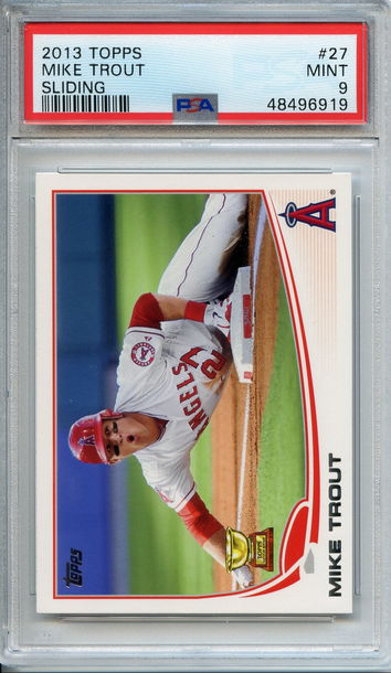 Mike Trout 2013 Topps Sliding PSA 9 NEP