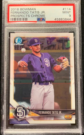 2018 Bowman Fernando Tatis Jr Prospects Chrome 114 PSA 9