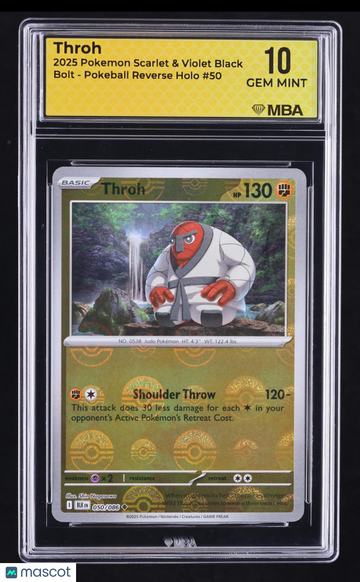 2025 Pokemon Scarlet & Violet Black Bolt Throh Reverse Holo MBA 10 #50