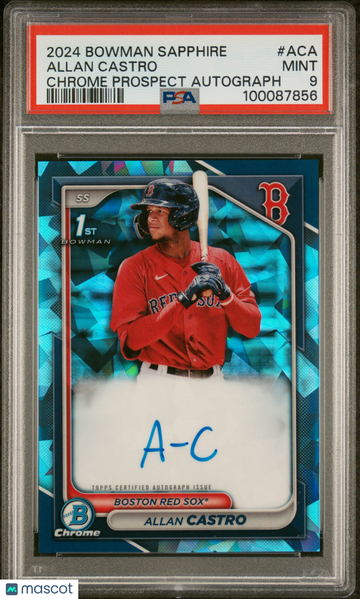 2024 Bowman Sapphire Edition Chrome Prospects Sapphire Autographs Allan Castro #ACA PSA 9