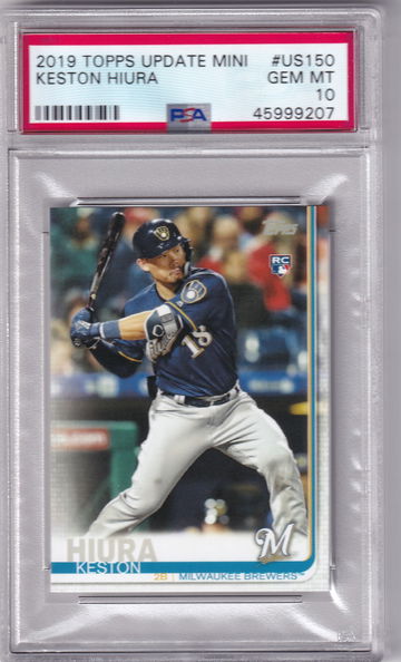 Keston Hiura 2019 Topps Mini #US150 RC PSA 10