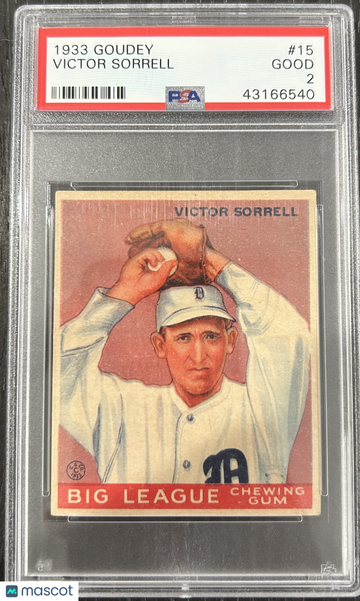 1933 Goudey Victor Sorrell #15 PSA 2