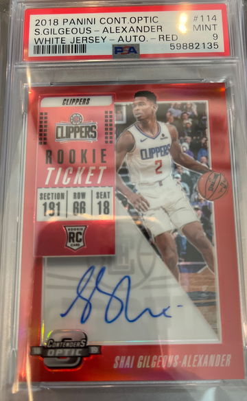 2018 contenders optic Shai gilgeous-Alexander /99 PSA 9 