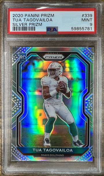 2020 Panini SILVER Prizm #339 Tua Tagovailoa Dolphins RC Rookie PSA 9