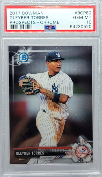 2017 BOWMAN #BCP80 GLEYBER TORRES PROSPECTS - CHROME PSA 10