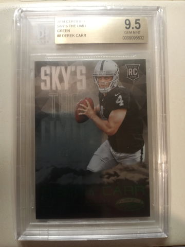 2014 Certified Sky's The Limit Green Derek Carr SSP RC 1/5 BGS 9.5