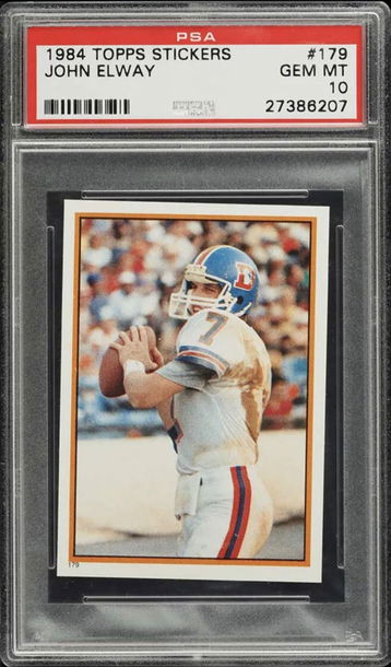 1984 Topps Stickers John Elway Rookie Card RC #179 PSA 10 Gem Mint HOF *pop 29