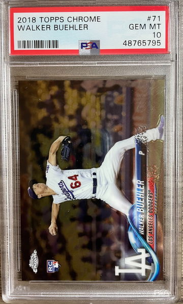 2018 Topps Chrome Walker Buehler PSA 10 Gem-Mint