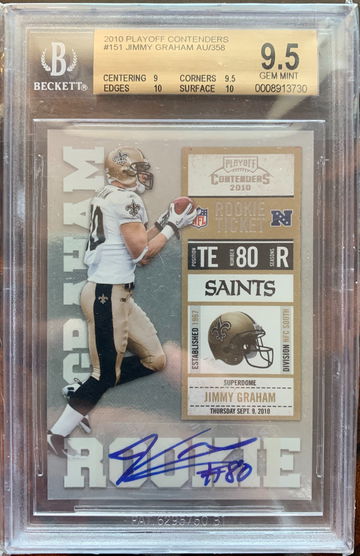2010 Playoff Contenders Jimmy Graham Auto RC /358 BGS 9.5/10