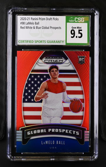 2020 LAMELO BALL DRAFT PICKS RED WHITE & BLUE GLOBAL PROSPECTS