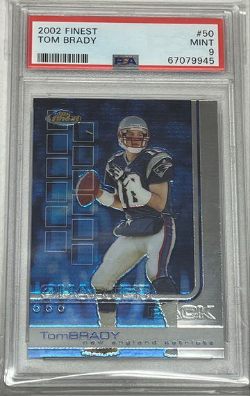 2002 Topps Finest #50 Tom Brady PSA 9 Mint