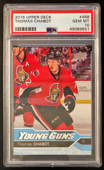 2016-17 Upper Deck Thomas Chabot #488 RC Rookie Young Guns - PSA 10 Gem! Senators