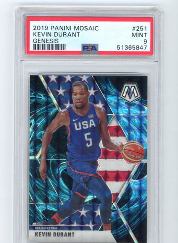 2019 Kevin Durant Panini Mosaic Genesis USA PSA 9