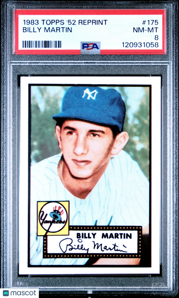 1983 Topps '52 Reprint Billy Martin #175 PSA 8