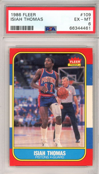 1986 FLEER ISIAH THOMAS PSA 6