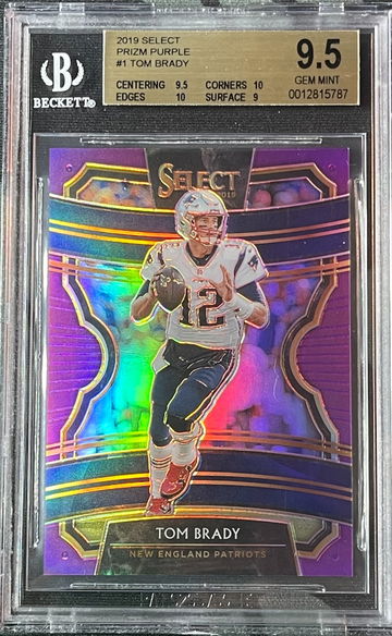 2019 Select Concourse Tom Brady Purple /75 BGS 9.5 with two 10s