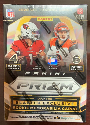 2020 Panini Prizm NFL Football Blaster Box (6 Packs, 4 Cards Per Pack) 5 lazer prizms per box on avg