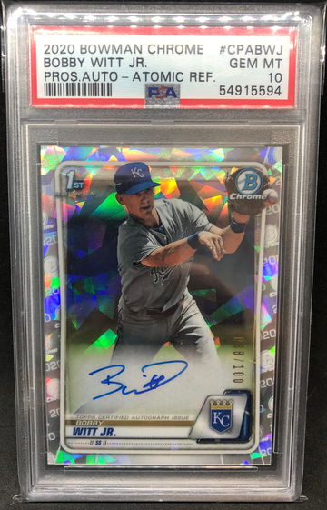 2020 Bowman Chrome Bobby Witt Atomic Refractor Auto PSA 10