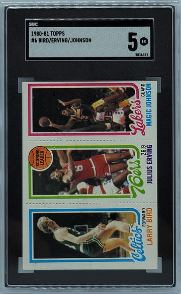 1980-81 Topps Larry Bird Magic Johnson sharp