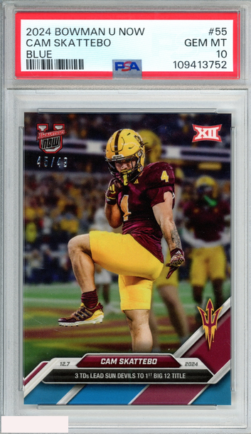 2024 BOWMAN U NOW CAM SKATTEBO #55 BLUE 45 OF 49 ROOKIE RC PSA 10 GEM MT