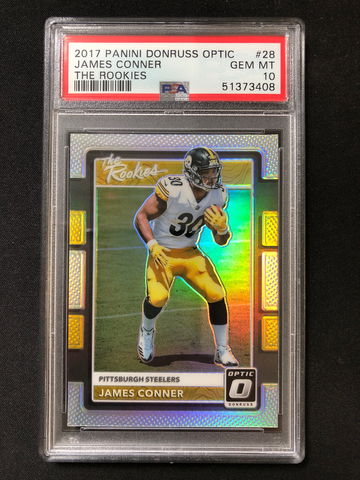 2017 Donruss Optic - James Conner - Rookie Rookies Holo Prizm PSA 10 Gem Mint