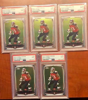 (5) 2014 Topps Chrome Mike Evans PSA 9