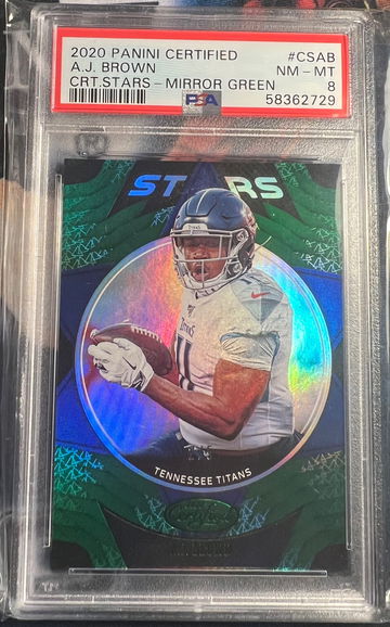 2020 Certified A.J. Brown CERTIFIED STARS /5 GREEN SSP No. CS-AB PSA 8
