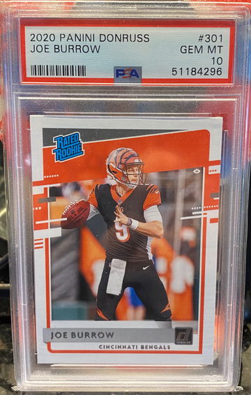 Joe Burrow 2020 Panini Donruss Rated Rookie 301 PSA 10